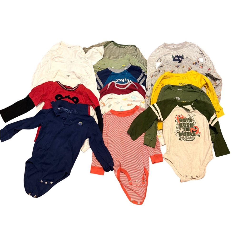 Mixed Colors Kids‎ Long-Sleeve One-Piece Bodysuits - Assorted Pack (AB3)